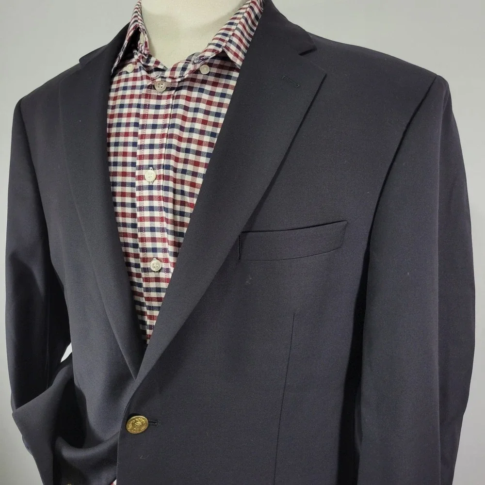 JOS A‎ BANK Signature Men's Sport Coat Blazer Two Button Navy Wool Size 43R